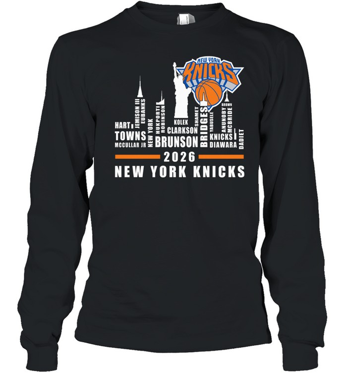 New York Knicks City line Name player 2026 Long Sleeved T-shirt