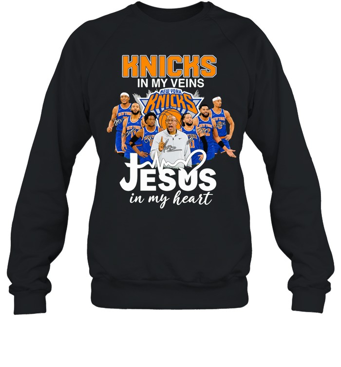 New York Knicks In My Veins Jesus In My Heart Unisex Sweatshirt