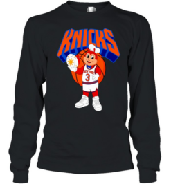 New York Knicks Jollibee fast food mascot jersey basketball humor Long Sleeved T-shirt