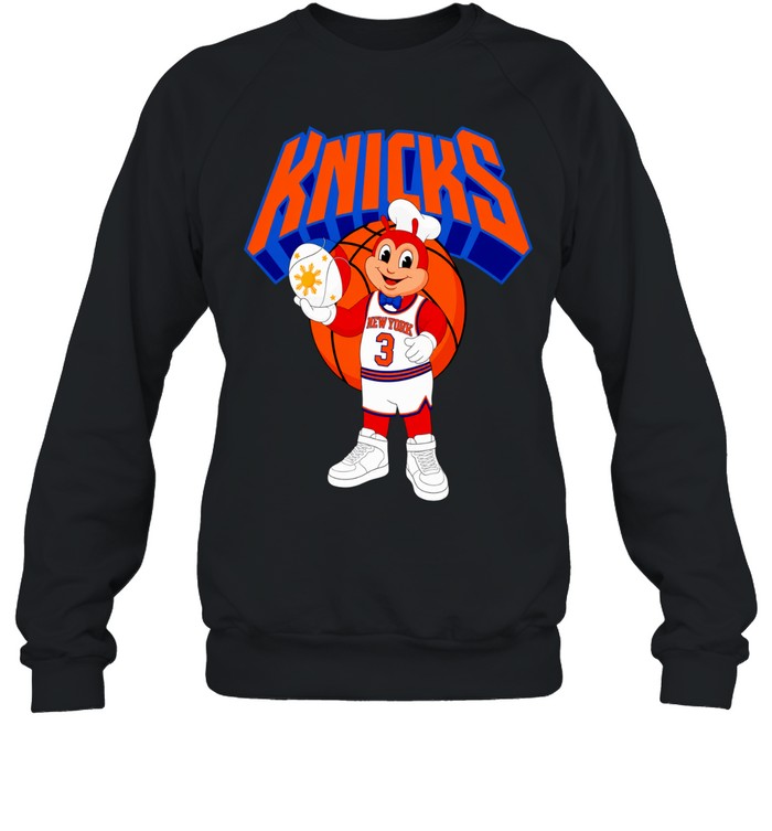 New York Knicks Jollibee fast food mascot jersey basketball humor Unisex Sweatshirt
