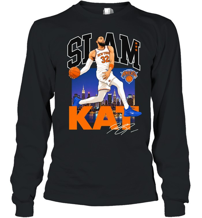New York Knicks Karl-Anthony Towns Signature Long Sleeved T-shirt