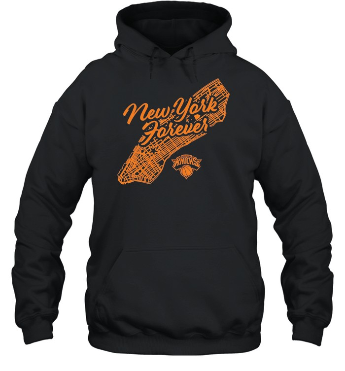 New York Knicks New York Forever Manhattan Map logo Unisex Hoodie