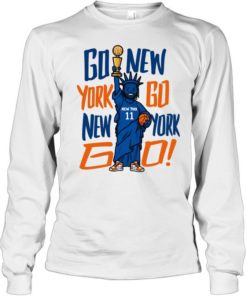 New York Knicks Statue Of Liberty Jalen Brunson Statue Go New York  Long Sleeved T-shirt