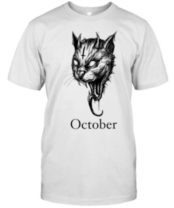 October Demon Cat gothic occult halloween  Classic Men's T-shirt