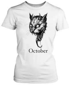 October Demon Cat gothic occult halloween  Classic Women's T-shirt
