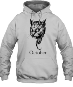 October Demon Cat gothic occult halloween Unisex Hoodie