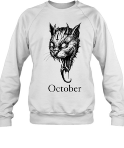 October Demon Cat gothic occult halloween Unisex Sweatshirt
