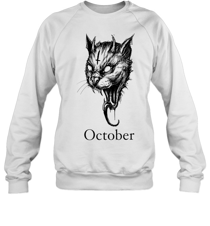 October Demon Cat gothic occult halloween Unisex Sweatshirt