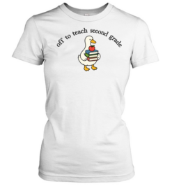 Off To Teach Second Grade T- for Funny Elementary Teachers Classic Women's T-shirt