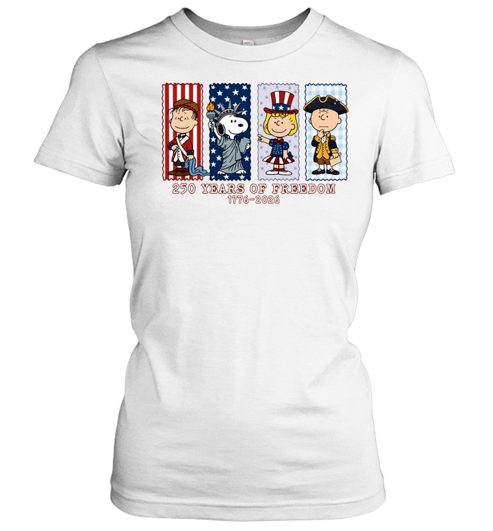 Peanuts 250 years of freedom America 1776 2026 Classic Women's T-shirt