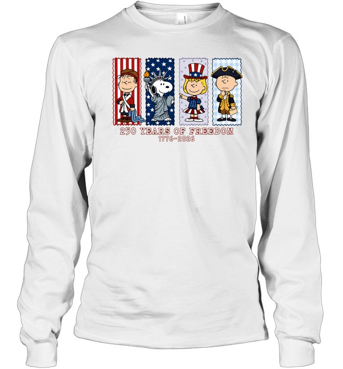 Peanuts 250 years of freedom America 1776 2026 Long Sleeved T-shirt