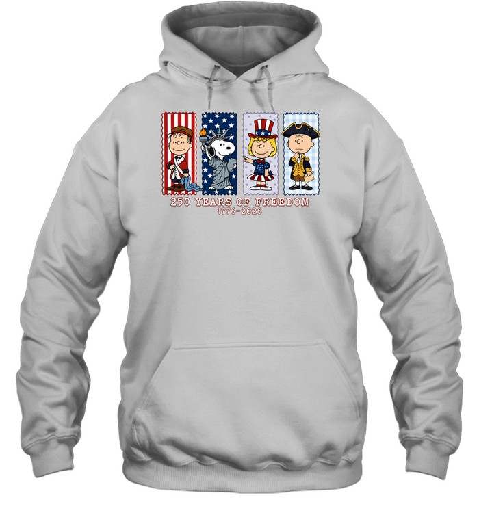 Peanuts 250 years of freedom America 1776 2026 Unisex Hoodie