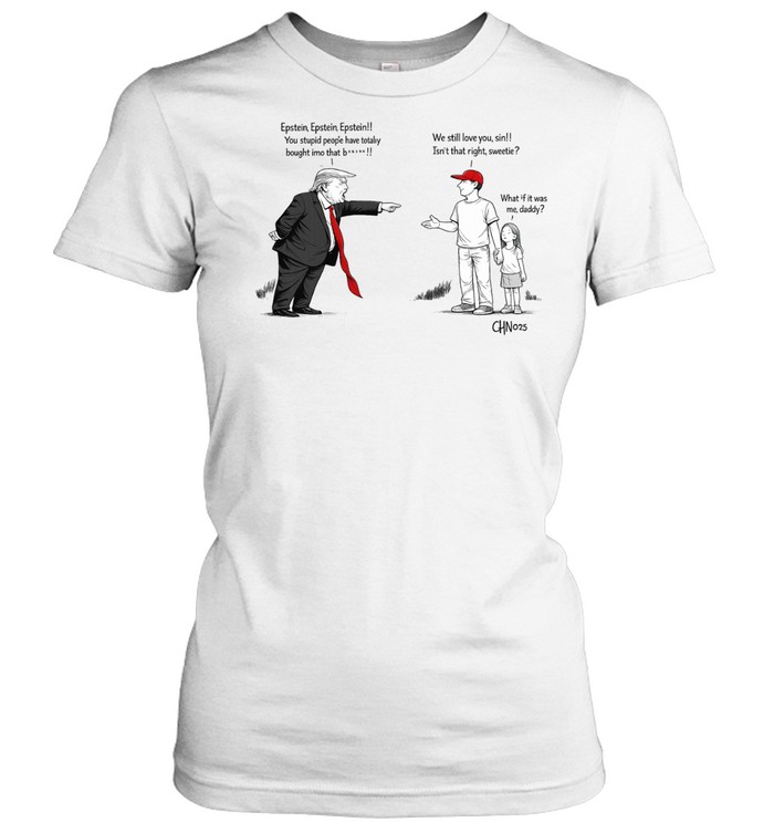 Political cartoon about Epstein and Trump Classic Women's T-shirt
