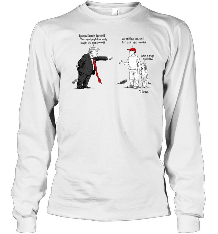Political cartoon about Epstein and Trump Long Sleeved T-shirt