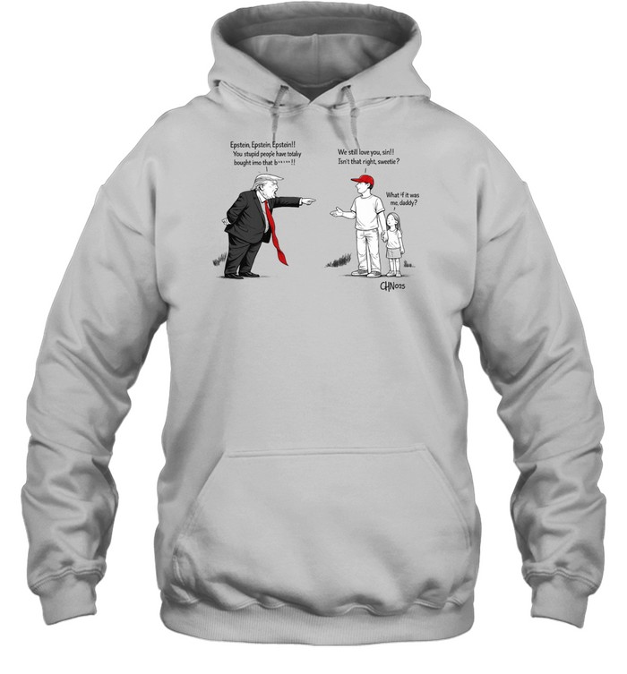 Political cartoon about Epstein and Trump Unisex Hoodie