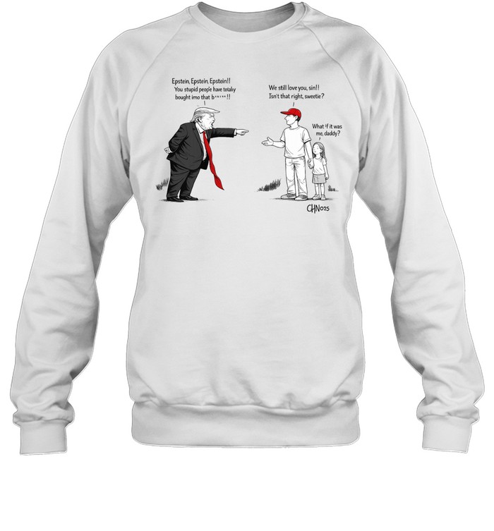 Political cartoon about Epstein and Trump Unisex Sweatshirt
