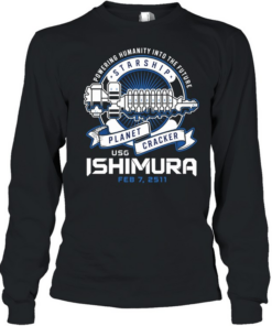 Powering Humanity into the Future Starship Planet Cracker USG Ishimura Feb 7 2511 Long Sleeved T-shirt