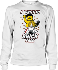 Pretty Lego Freddie Mercury I Want To Brick Free  Long Sleeved T-shirt