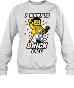 Pretty Lego Freddie Mercury I Want To Brick Free  Unisex Sweatshirt
