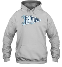 Principal Blue Gingham Pennant T- with Navy Varsity Letters Unisex Hoodie