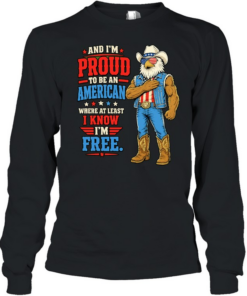 Proud To Be An American Where At Least I Know I Am Free Eagle  Long Sleeved T-shirt