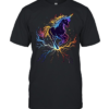 Rainbow Electric Lightning Unicorn Magical  Classic Men's T-shirt