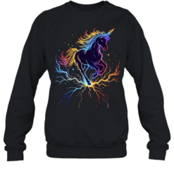 Rainbow Electric Lightning Unicorn Magical Unisex Sweatshirt