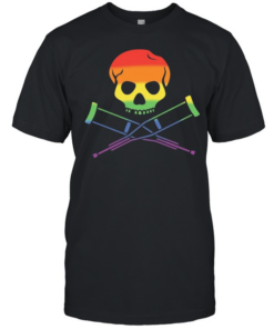 Rainbow Skull with Crutches Pride Classic Men's T-shirt