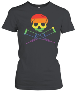 Rainbow Skull with Crutches Pride  Classic Women's T-shirt