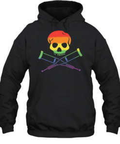 Rainbow Skull with Crutches Pride Unisex Hoodie