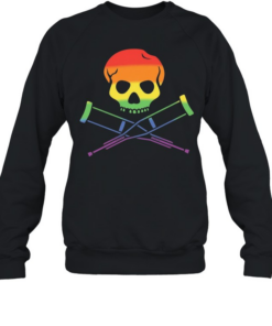 Rainbow Skull with Crutches Pride Unisex Sweatshirt