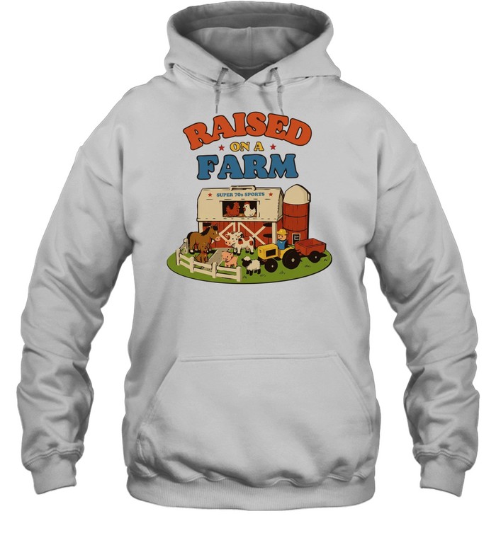 Raised on a Farm Super 70s Sports vintage style Unisex Hoodie