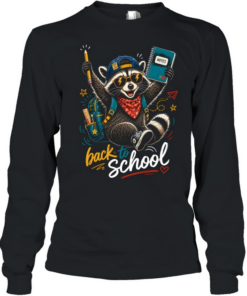 Ready To Learn Raccoon Back To School Long Sleeved T-shirt