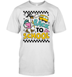 Retro Back to School T- with Cool Goose and Yellow School Bus Classic Men's T-shirt