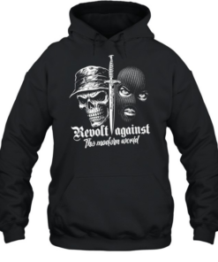 Revolt Against the Modern World Skull and Balaclava  Unisex Hoodie