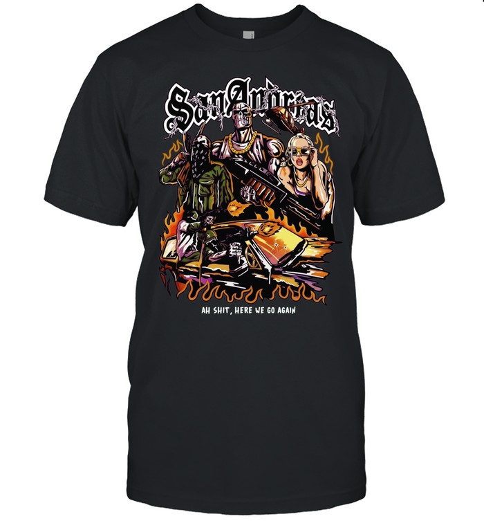 San Andreas Carl Johnson Grove Street Families Rockstar Games ah shit here we go Classic Men's T-shirt