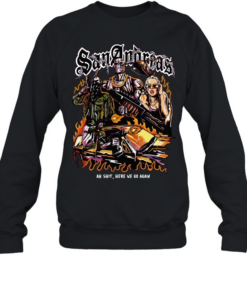 San Andreas Carl Johnson Grove Street Families Rockstar Games ah shit here we go Unisex Sweatshirt