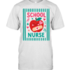 School Nurse T- with Cute Kawaii Apple and Teal Vertical Stripes Classic Men's T-shirt