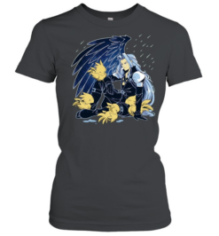 Sephiroth Final Fantasy VII with Chocobo birds sitting in the rain  Classic Women's T-shirt