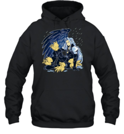 Sephiroth Final Fantasy VII with Chocobo birds sitting in the rain  Unisex Hoodie