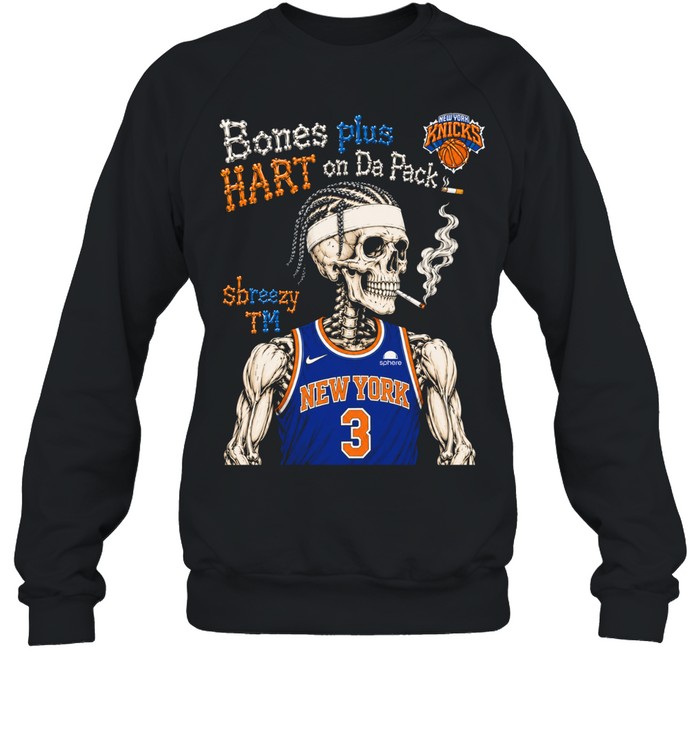 Skeleton Josh Hart New York Knicks Bones plus HART on Da Pack Unisex Sweatshirt