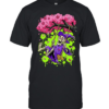 Skeleton Witch on a Swing in Cherry Blossom Tree Halloween Classic Men's T-shirt