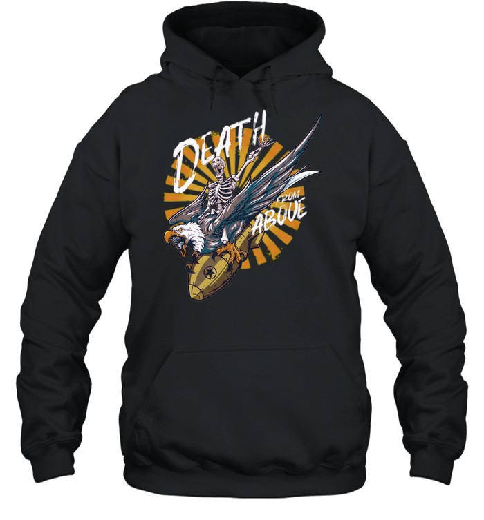 Skeleton eagle riding bomb death from above Unisex Hoodie