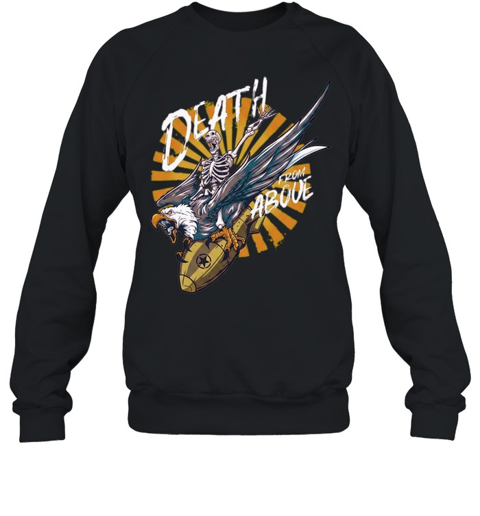 Skeleton eagle riding bomb death from above Unisex Sweatshirt