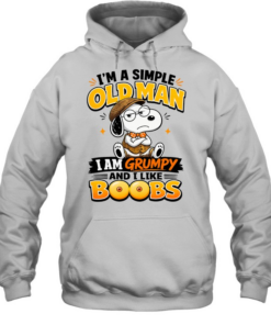 Snoopy I am a simple old I am grumpy and I like boobs Unisex Hoodie