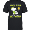 Snoopy I wake up every day with a good attitude and then idiots happen Classic Men's T-shirt