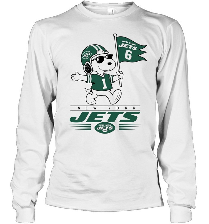 Snoopy New York Jets 6 1 Peanuts Football Long Sleeved T-shirt