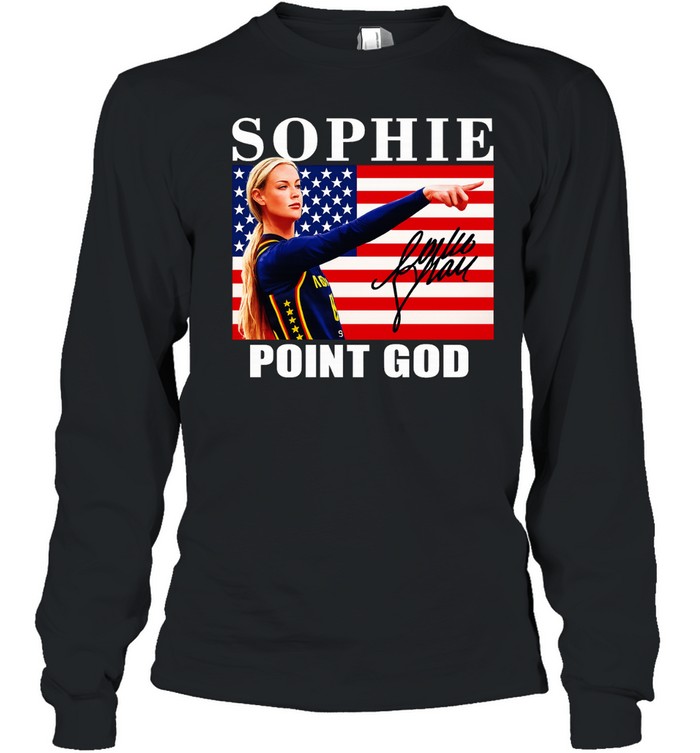 Sophie Cunningham point God Indiana Fever American flag signature Long Sleeved T-shirt