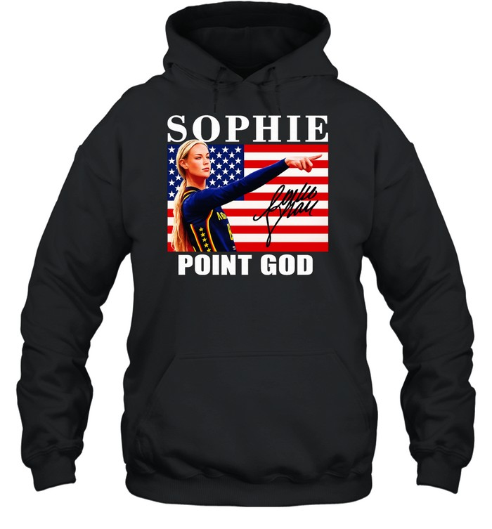 Sophie Cunningham point God Indiana Fever American flag signature Unisex Hoodie