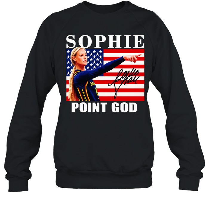 Sophie Cunningham point God Indiana Fever American flag signature Unisex Sweatshirt